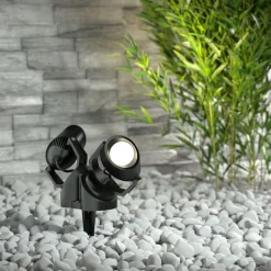 Aardspiesspot Minitommy-EL 2-lamp zwart/frosted