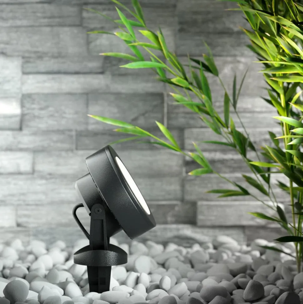 Aardspießstraler Tommy rond zwart 1-lamps 10W CCT