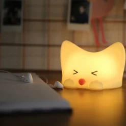 Accu-LED-nachtlamp Catty Cat, 7 kleuren + sound