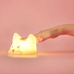 Accu-LED-nachtlamp Catty Cat, 7 kleuren + sound