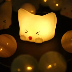 Accu-LED-nachtlamp Catty Cat, 7 kleuren + sound