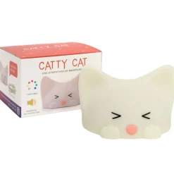 Accu-LED-nachtlamp Catty Cat, 7 kleuren + sound