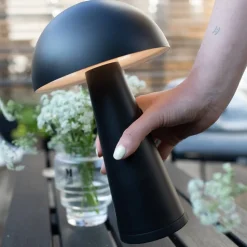 Accu-tafellamp Fungi voor buiten, zwart