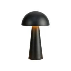 Accu-tafellamp Fungi voor buiten, zwart