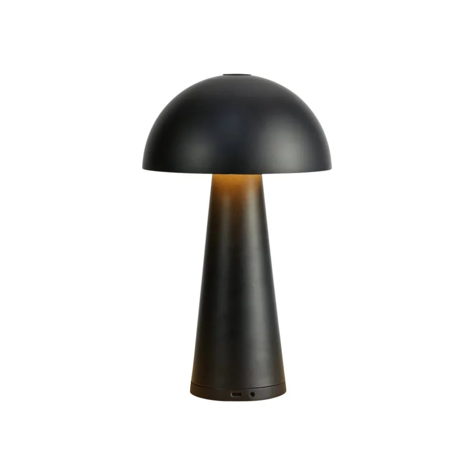 Accu-tafellamp Fungi voor buiten, zwart