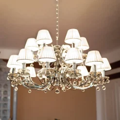 Achtienlamps kroonluchter Kristaldesign chro