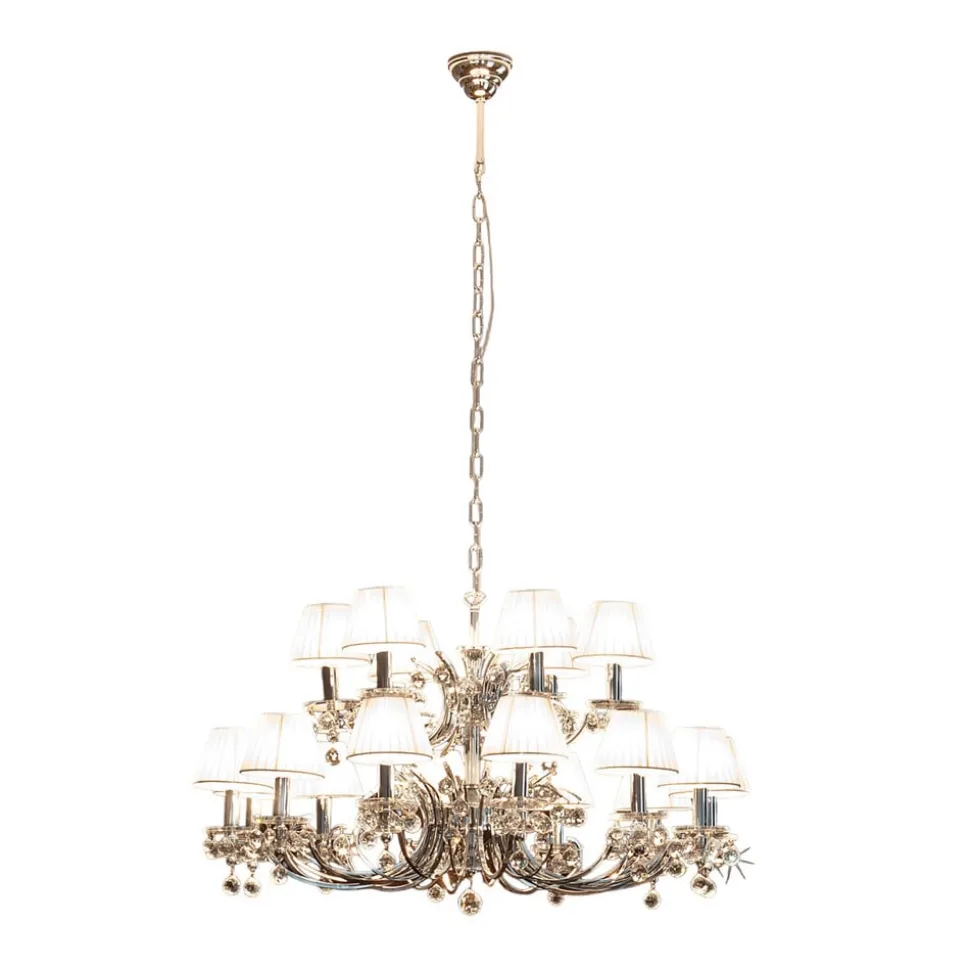 Achtienlamps kroonluchter Kristaldesign chro