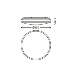 Acorus LED plafondlamp, IP44, sterdecor, Ø 33 cm