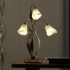 Alga tafellamp, 3-lamps, ijzer, glas, Florentijn