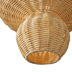 Allie hanglamp, rotan, paddenstoelvorm, natuurlijk bruin