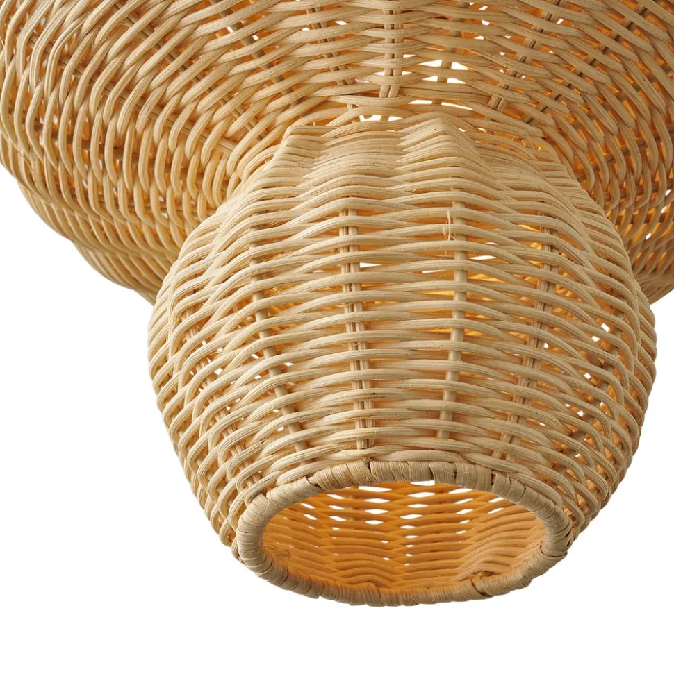 Allie hanglamp, rotan, paddenstoelvorm, natuurlijk bruin