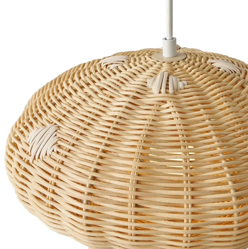 Allie hanglamp, rotan, paddenstoelvorm, natuurlijk bruin