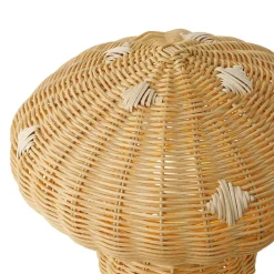 Allie tafellamp, rotan, paddestoelvorm, natuurlijk bruin