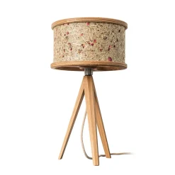 ALMUT 2610 tafellamp, hooi met rode rozenblaadjes