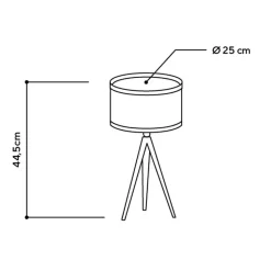 ALMUT 2610 tafellamp, hooi met rode rozenblaadjes