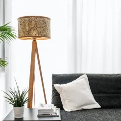 ALMUT 2610 vloerlamp, hooi met rode rozenblaadjes