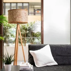 ALMUT 2610 vloerlamp, hooi met rode rozenblaadjes