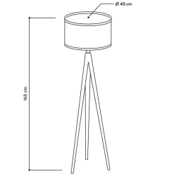 ALMUT 2610 vloerlamp, hooi met rode rozenblaadjes