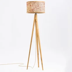 ALMUT 2610 vloerlamp, hooi met rode rozenblaadjes