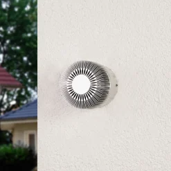Alu-gekleurde outdoor wandlamp Lennias met LED