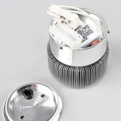 Alu-gekleurde outdoor wandlamp Lennias met LED