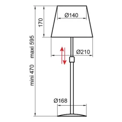 Aluminor Store tafellamp, alu/rood