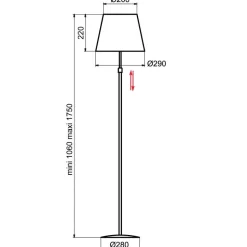 Aluminor Store vloerlamp, alu/wit