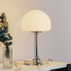 Ancilla - verchroomde LED tafellamp met dimmer