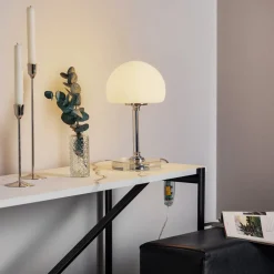 Ancilla - verchroomde LED tafellamp met dimmer