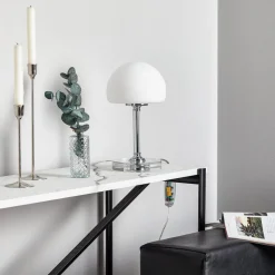 Ancilla - verchroomde LED tafellamp met dimmer