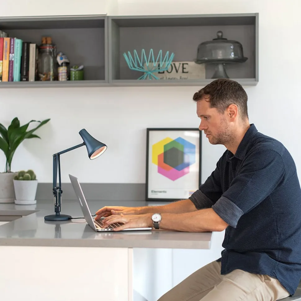 Anglepoise 90 Mini Mini LED tafellamp staalblauw