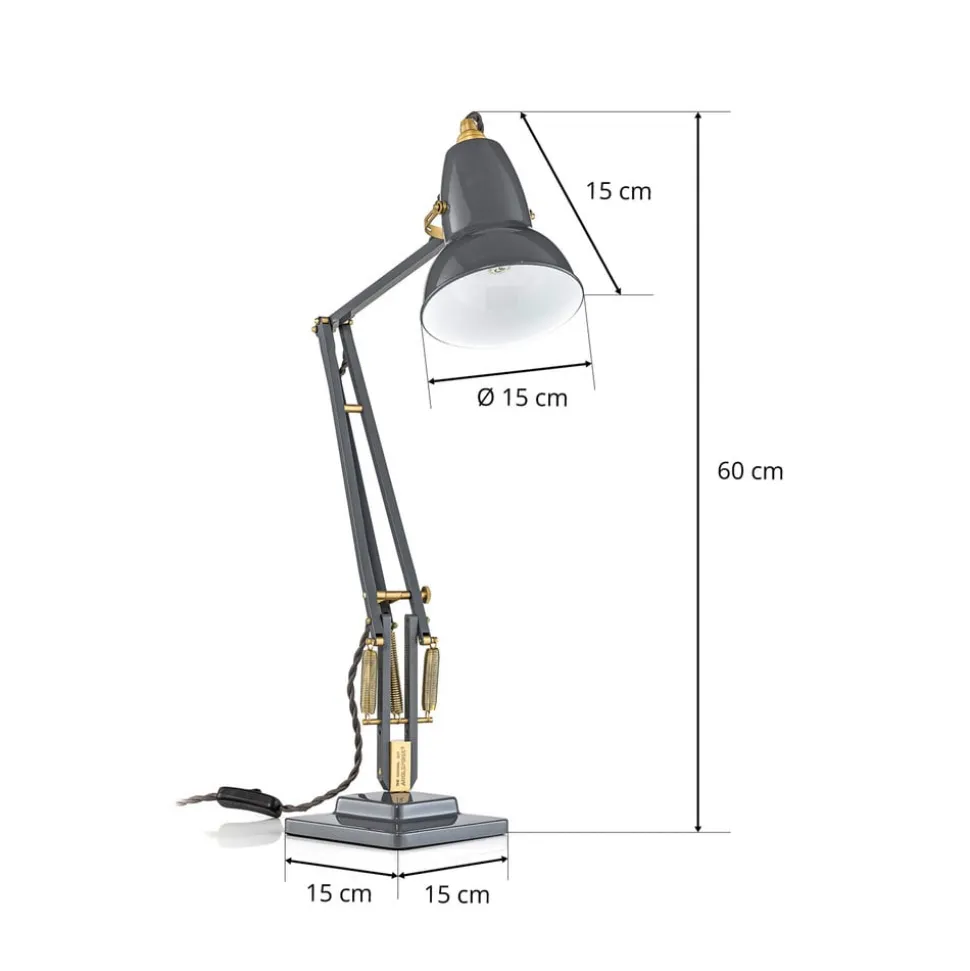 Anglepoise® Original 1227 Brass tafellamp grijs