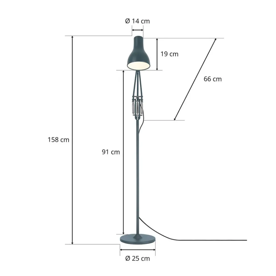 Anglepoise Type 75 vloerlamp leigrijs