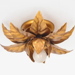 ANTIK plafondlamp met gouden bladeren 26 cm