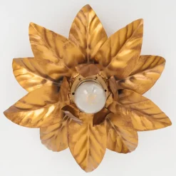 ANTIK plafondlamp met gouden bladeren 26 cm