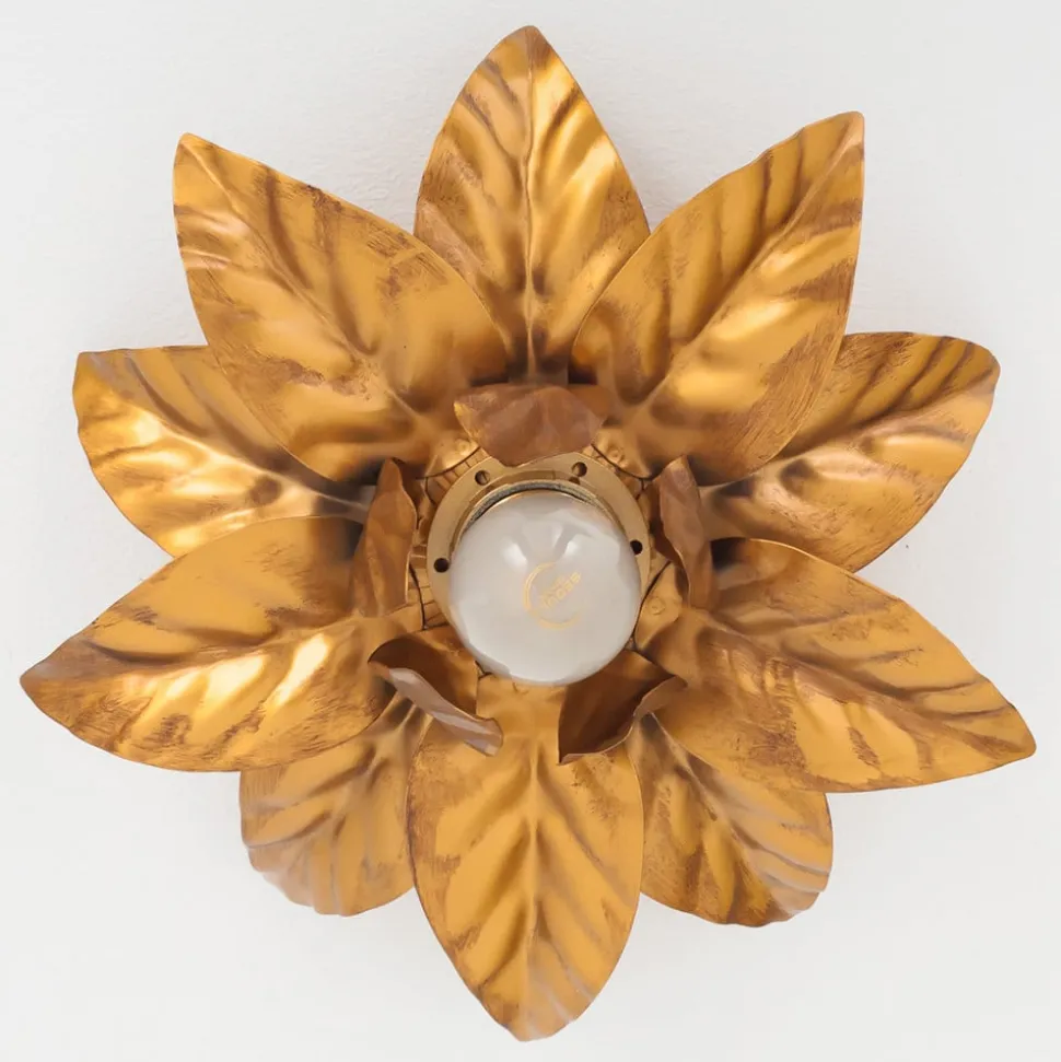 ANTIK plafondlamp met gouden bladeren 26 cm