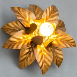 ANTIK plafondlamp met gouden bladeren 26 cm