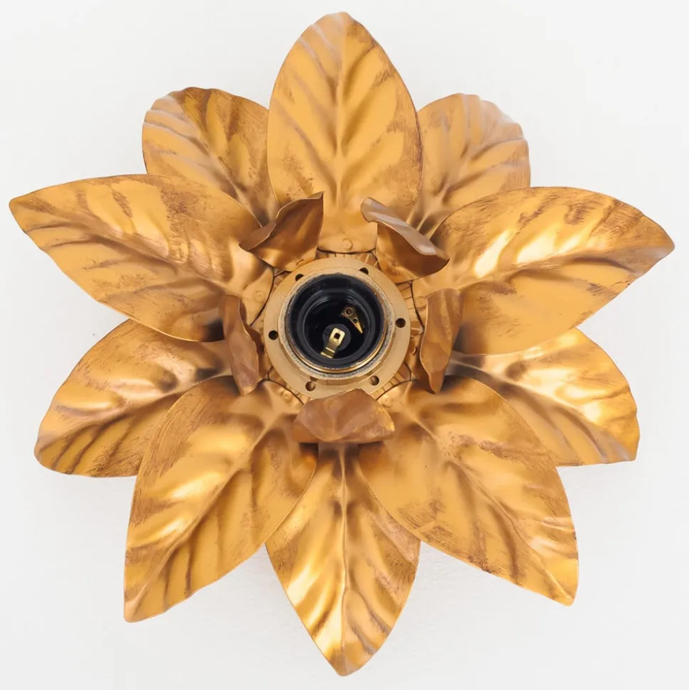 ANTIK plafondlamp met gouden bladeren 26 cm