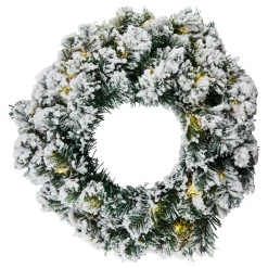 Anton LED krans met Tim, groen met sneeuwdecoratie