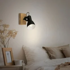 Arbo plafondspot met houten element, 1-lamp