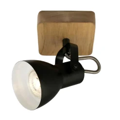 Arbo plafondspot met houten element, 1-lamp