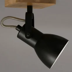 Arbo plafondspot met houten element, 1-lamp