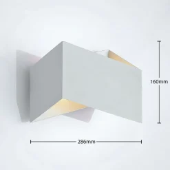 Arcchio Assona wandlamp, wit-zilver