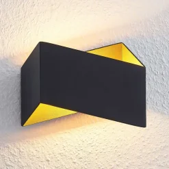 Arcchio Assona wandlamp, zwart-goud