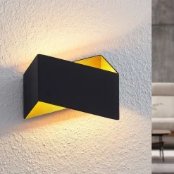 Arcchio Assona wandlamp, zwart-goud