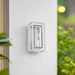 Arcchio buitenwandlamp Ismera, wit, IP65, glas, E27