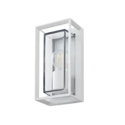Arcchio buitenwandlamp Ismera, wit, IP65, glas, E27