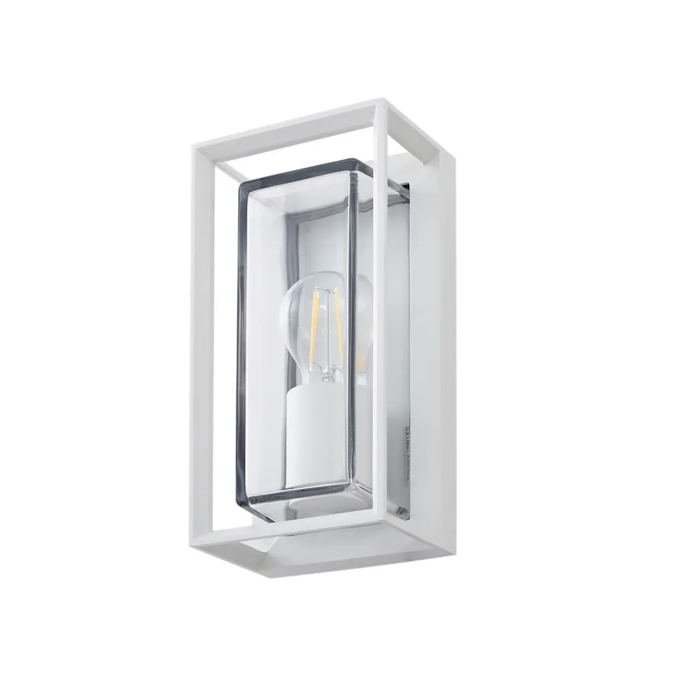 Arcchio buitenwandlamp Ismera, wit, IP65, glas, E27