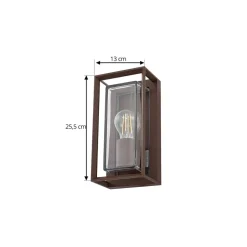 Arcchio buitenwandlamp Ismera, roestkleurig, IP65, glas, E27