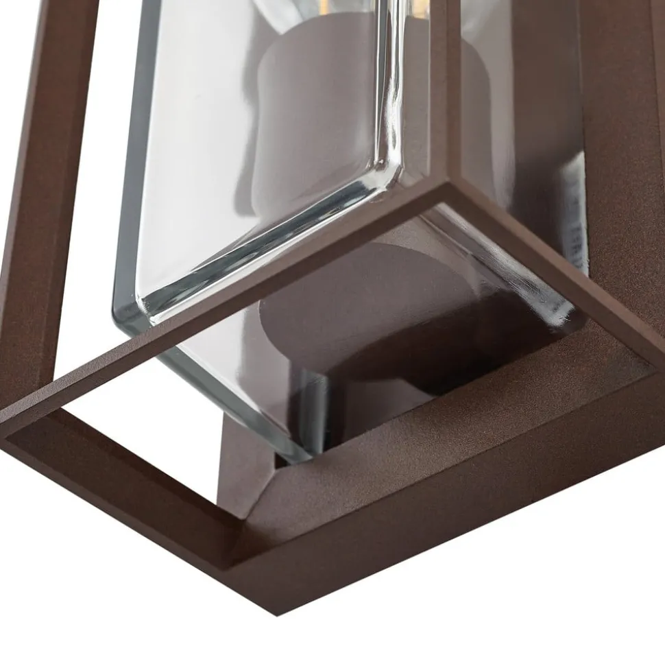 Arcchio buitenwandlamp Ismera, roestkleurig, IP65, glas, E27